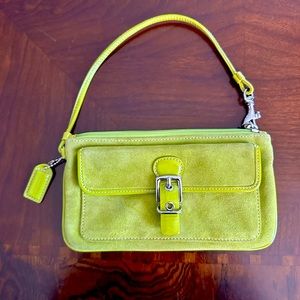 Green Suede Coach Wristlet - Slightly Used